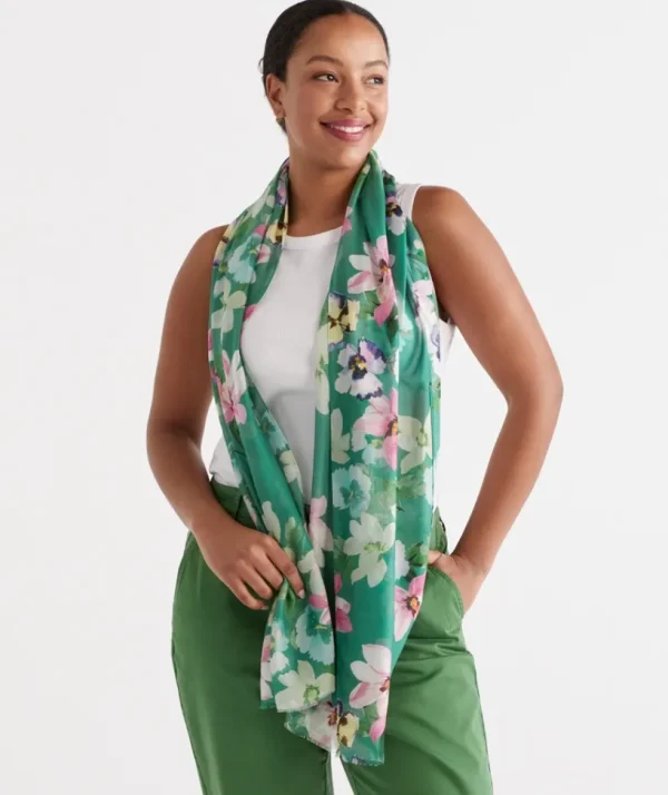 Sussan Pastel Floral Scarf-Women Scarves