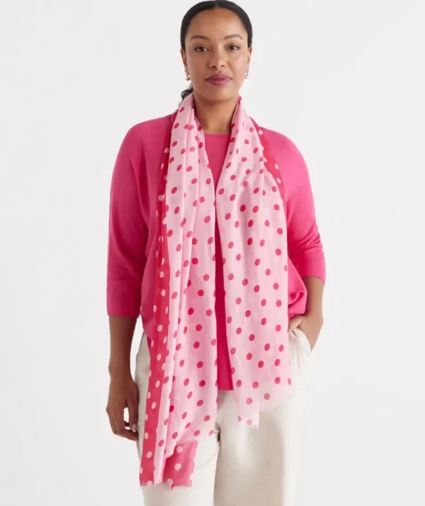 Sussan Pink Spot Scarf-Women Scarves