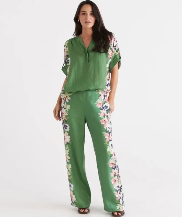 Sussan Placement Floral Pant-Women Pants