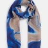 Sussan Pleated Marble Scarf-Women Scarves