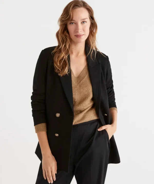 Sussan Ponte Blazer-Women Jackets & Coats