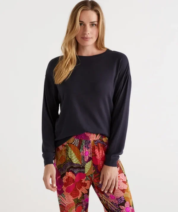 Sussan Relaxed Crew Neck Top-Women Pyjama Tops