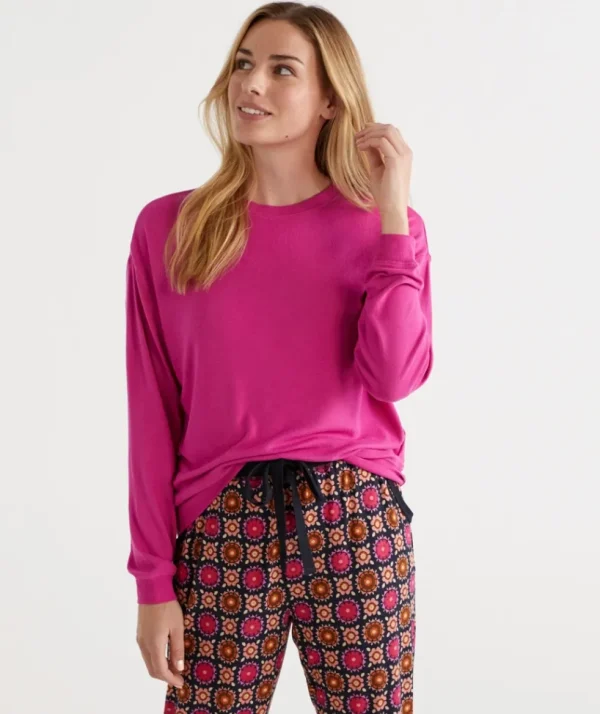 Sussan Relaxed Crew Neck Top-Women Pyjama Tops