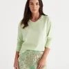 Sussan Relaxed V-Neck Top-Women Pyjama Tops