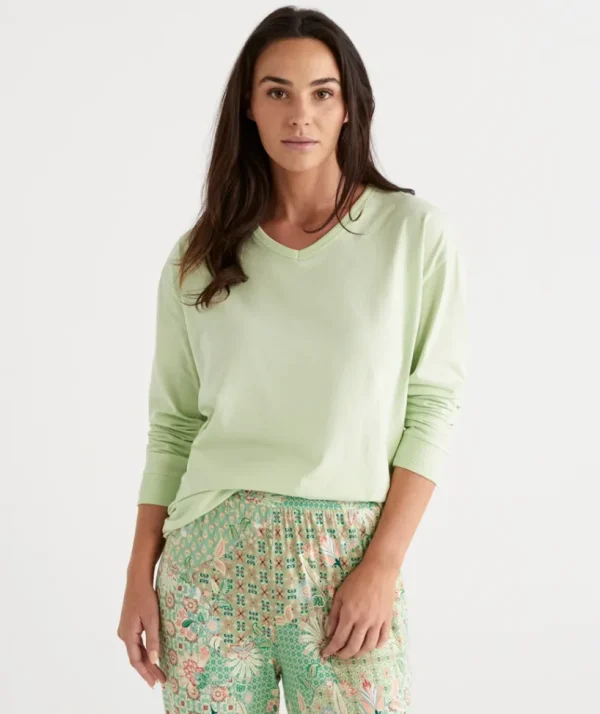 Sussan Relaxed V-Neck Top-Women Pyjama Tops