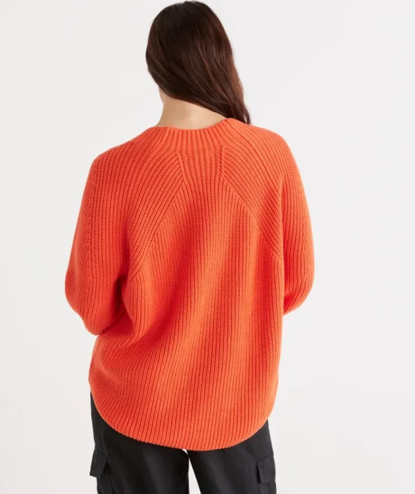 Sussan Rib Sleeve Detail Pull Over-Women Knitwear