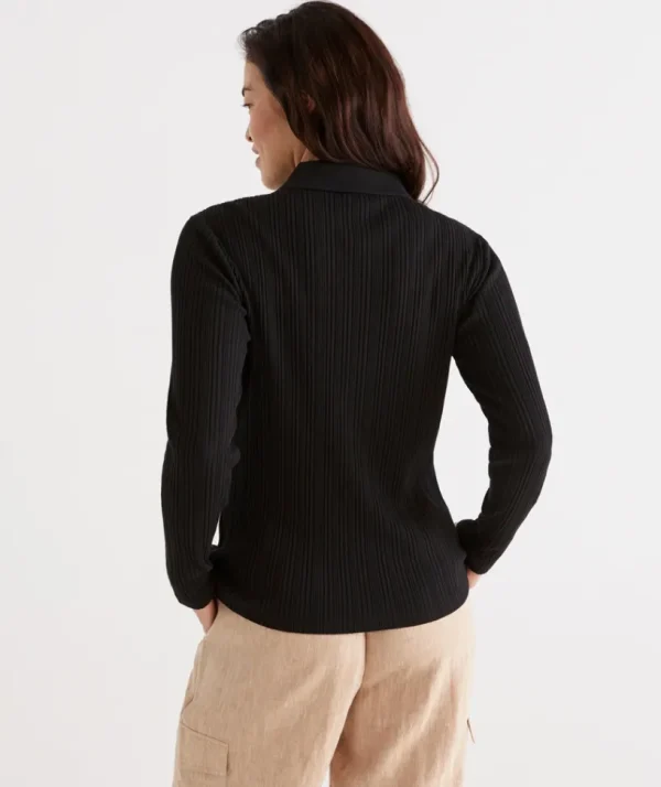 Sussan Rib Zip Top-Women Tops