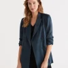 Sussan Satin Blazer-Women Jackets & Coats