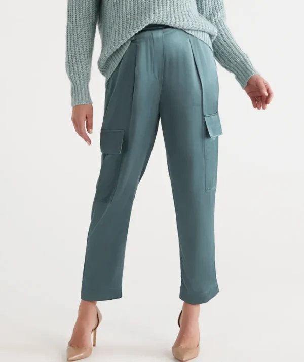 Sussan Satin Cargo Pant-Women Pants