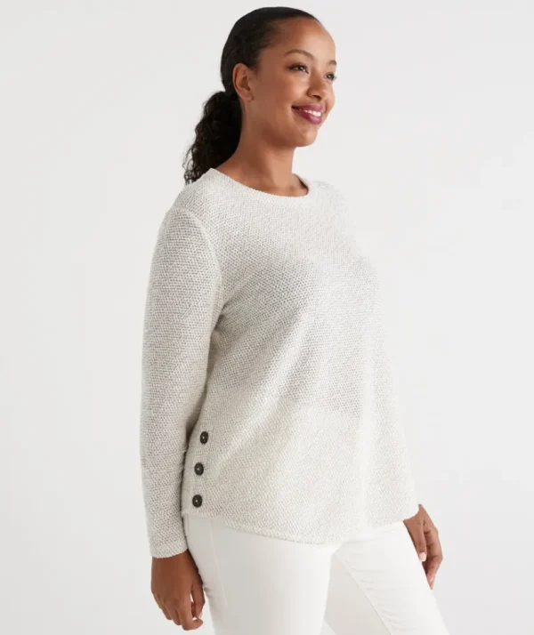 Sussan Side Button Textured Top-Women Tops