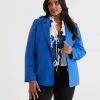 Sussan Single Breasted Linen Blazer-Women Jackets & Coats