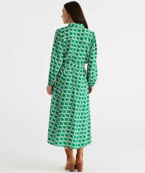 Sussan Soft Geo Shirt Dress-Women Dresses