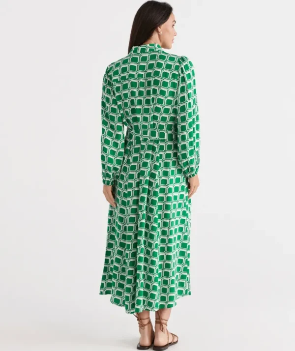 Sussan Soft Geo Shirt Dress-Women Dresses