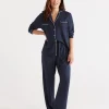 Sussan Solid Deep Navy Pyjama Set-Women Pyjama Sets