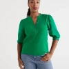 Sussan Spliced Puff Sleeve Top-Women Tops