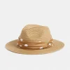 Sussan Spot Band Detail Panama Hat-Women Hats