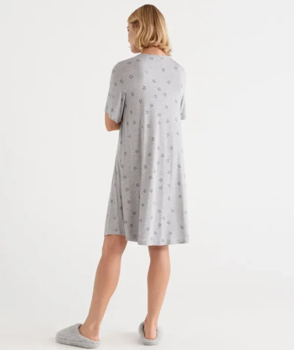 Sussan Star Print Knit Nightie-Women Nighties