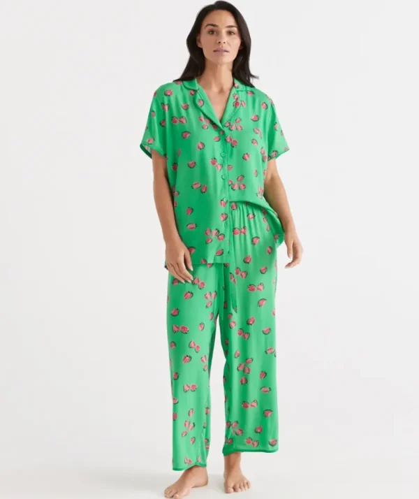 Sussan Strawberry Relaxed Pyjama Set-Women Pyjama Sets