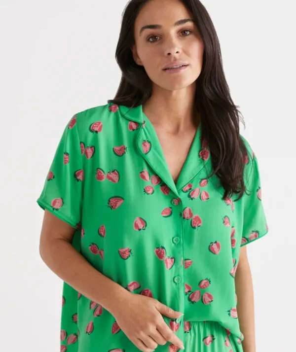 Sussan Strawberry Relaxed Pyjama Set-Women Pyjama Sets