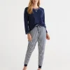 Sussan Stripe Australian Cotton Knit Pyjama Pant-Women Pyjama Bottoms