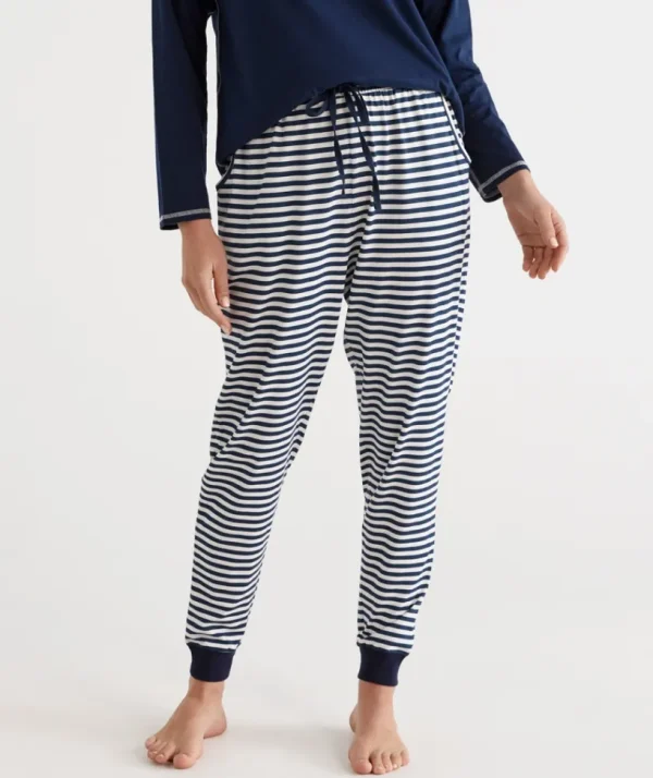 Sussan Stripe Australian Cotton Knit Pyjama Pant-Women Pyjama Bottoms