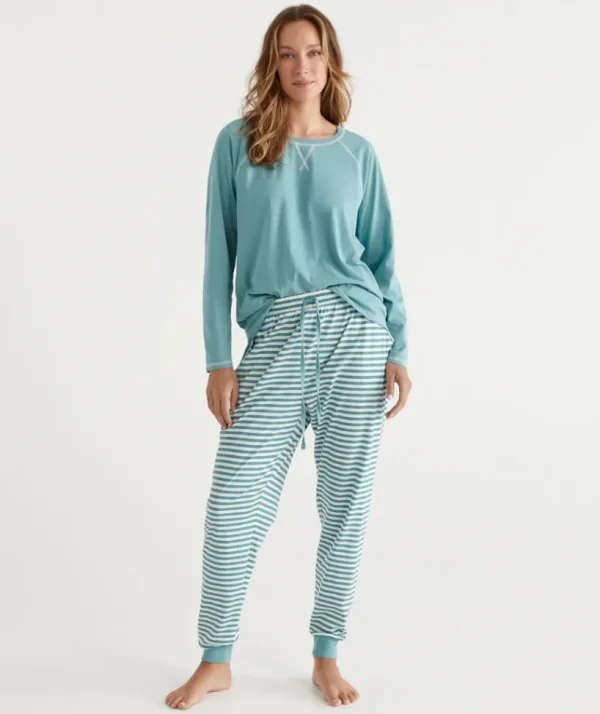 Sussan Stripe Australian Cotton Knit Pyjama Pant-Women Pyjama Bottoms