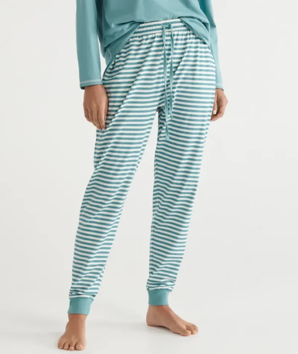 Sussan Stripe Australian Cotton Knit Pyjama Pant-Women Pyjama Bottoms