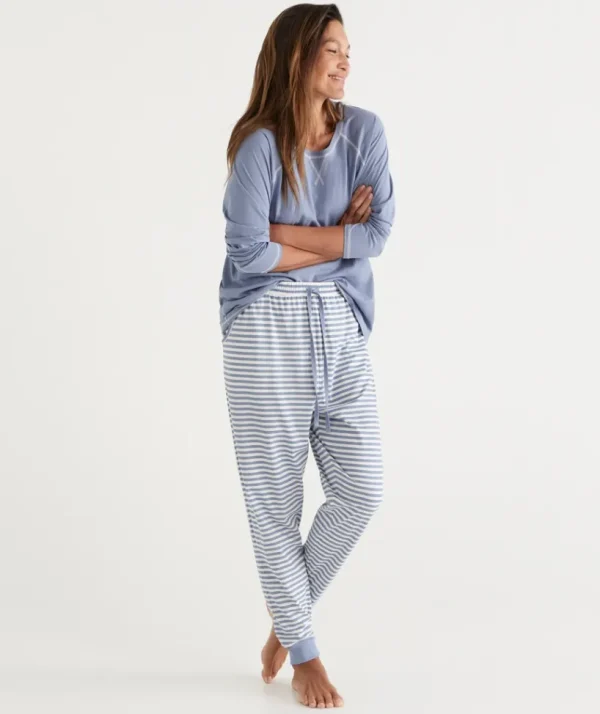 Sussan Stripe Australian Cotton Knit Pyjama Pant-Women Pyjama Bottoms