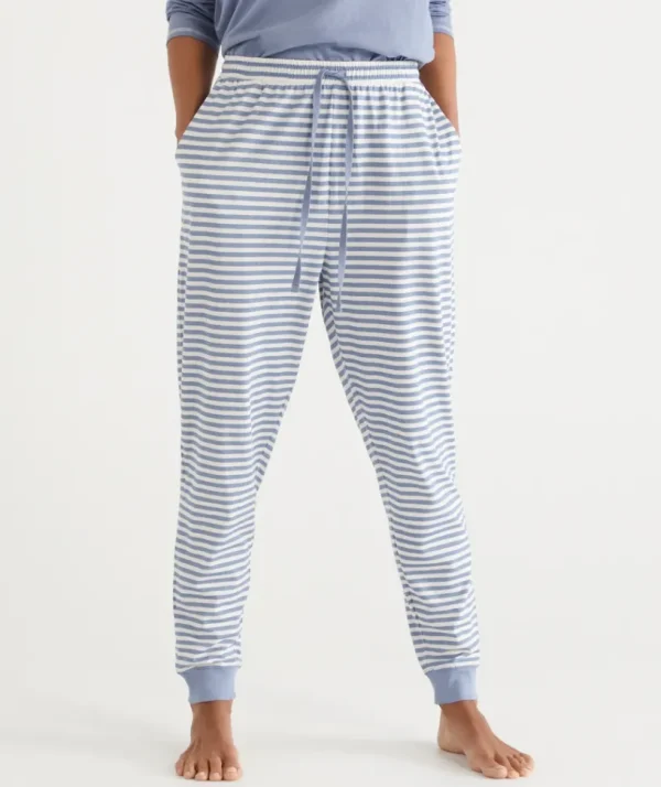 Sussan Stripe Australian Cotton Knit Pyjama Pant-Women Pyjama Bottoms