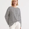 Sussan Stripe Boat Neck Top-Women Tops