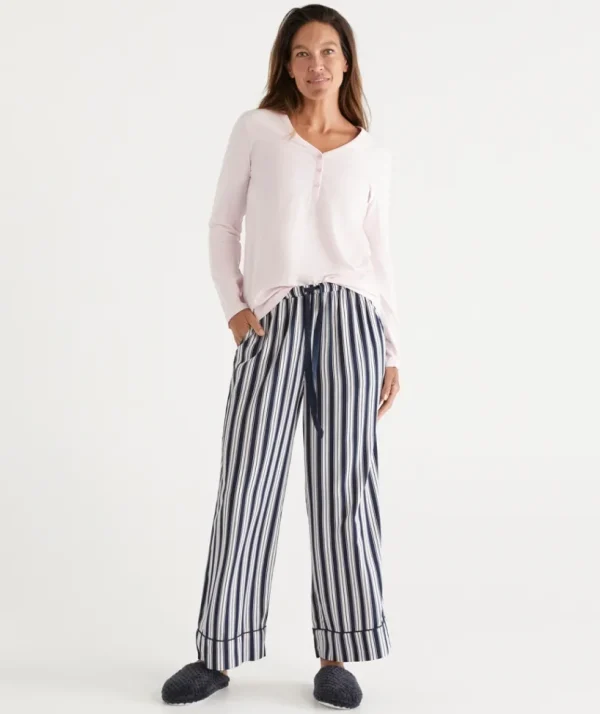 Sussan Stripe Wide Leg Pyjama Pant-Women Pyjama Bottoms