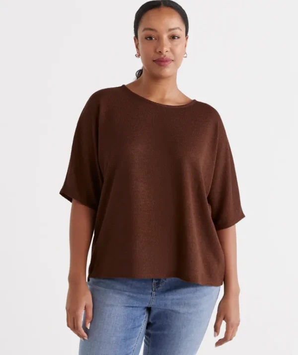 Sussan Textured Dolman Top-Women Tops