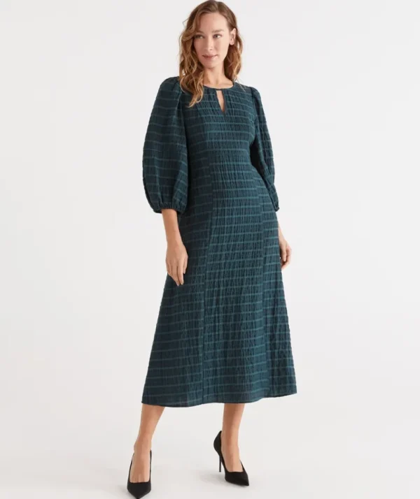 Sussan Textured Midi Dress-Women Dresses