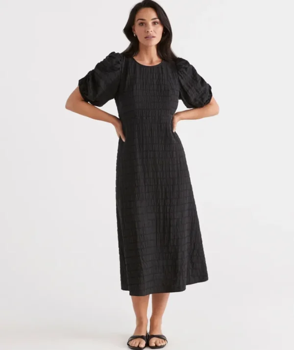 Sussan Textured Midi Dress-Women Dresses