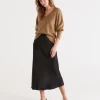 Sussan Winter Satin Slip Skirt-Women Skirts