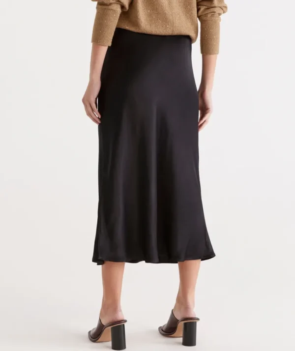 Sussan Winter Satin Slip Skirt-Women Skirts