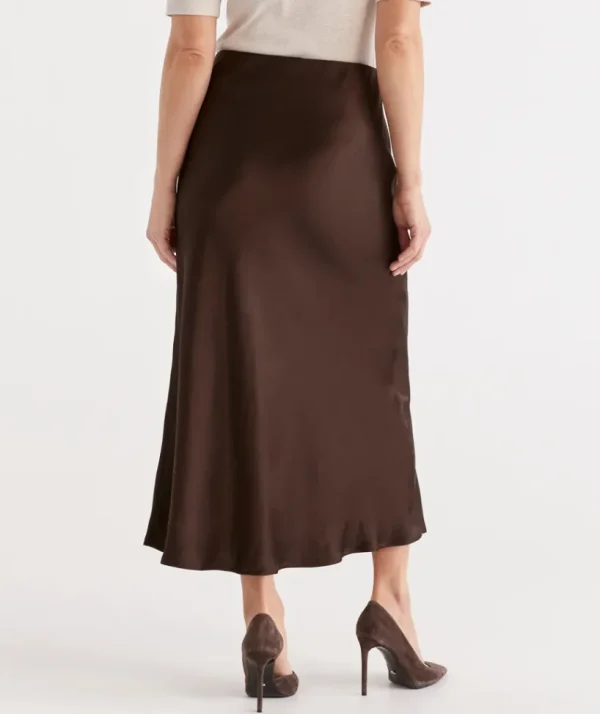 Sussan Winter Satin Slip Skirt-Women Skirts