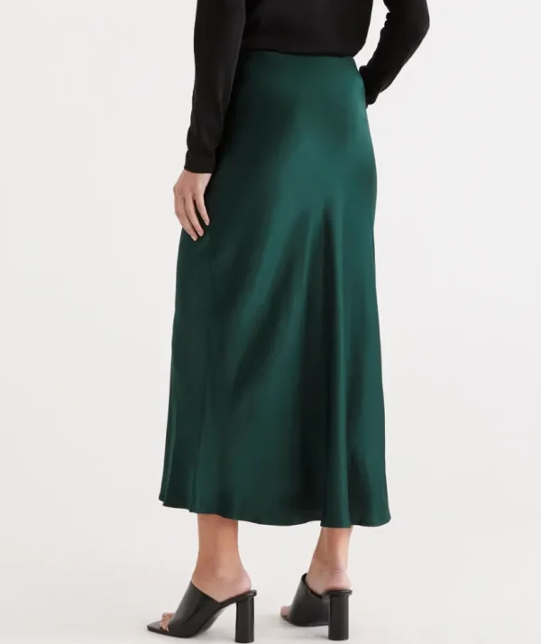 Sussan Winter Satin Slip Skirt-Women Skirts